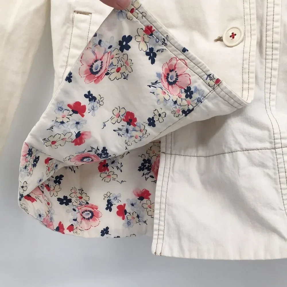 GAP Cream Double-Breasted Short Pea Coat